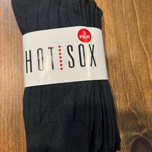 HOT SOX Black Ribbed Socks - 3 Pair Pack